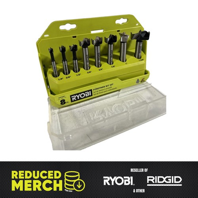 #ad Ryobi 8pc Forstner Bit Set for Woodworking A9FS8R1 La 2f $29.38