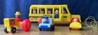 Vintage Fisher Price Little People Lot School Bus Farmer Family Tractor