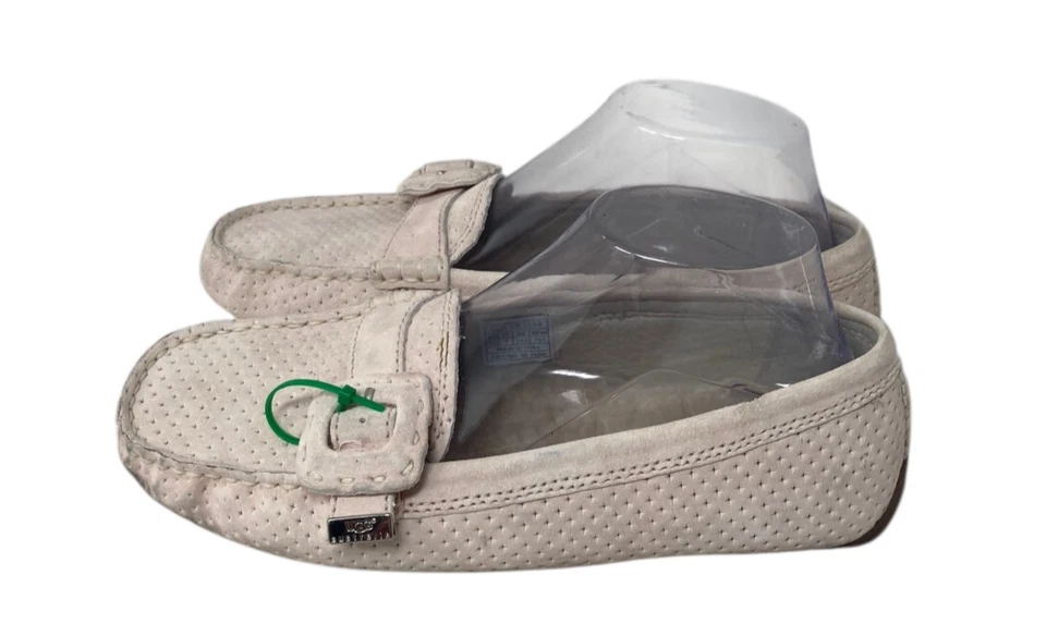 UGG Pink Beige Driving Moccasins Size 8.5 Women's Slip On Shoes Flats Thelma  - Image 2 of 4