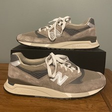 New Balance 998 Made in USA Men's Grey Silver Shoes Sneakers U998GR Size 13