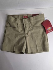 Dickies Girl's L-Pocket Shorts Classic Fit Khaki Size 4