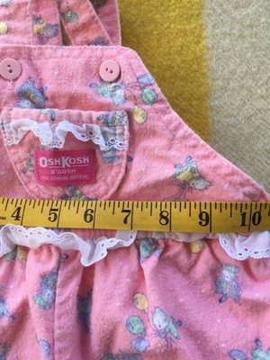 Vintage 90s Oshkosh B Gosh girls Pink Overalls birthday mouse 24