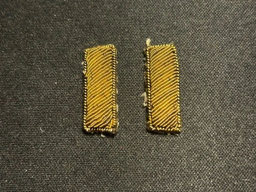 WW2 US Army Military Bullion 1st First Lt. Lieutenant Bars Rank Insignia