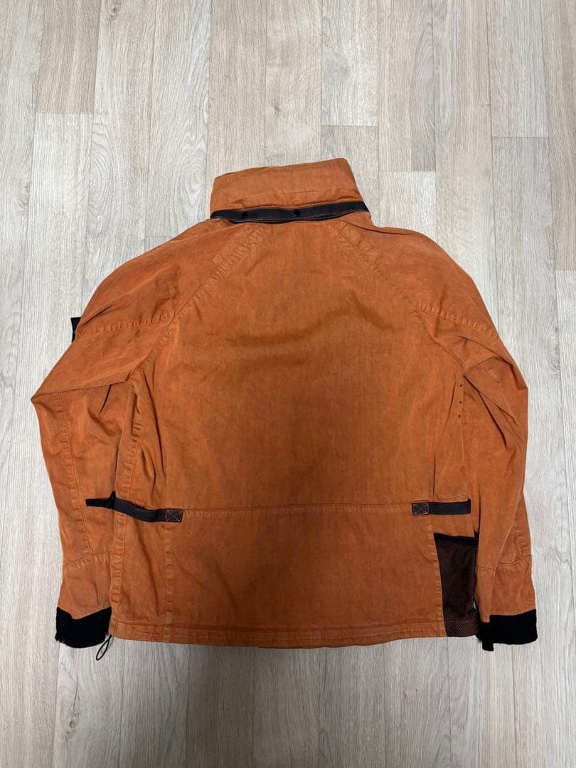 Stone Island Orange Cotton Jacket L with Logo Patch, Hooded, Casual, Used thumbnail 3