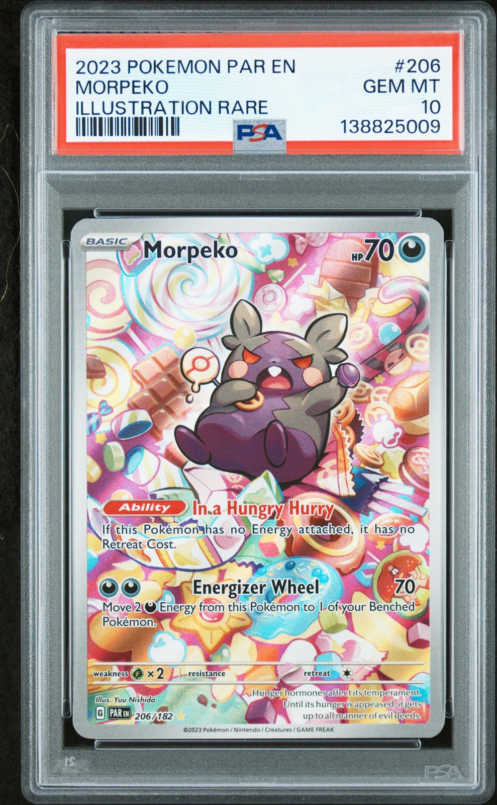 2023 POKEMON PAR EN-PARADOX RIFT ILLUSTRATION RARE #206 MORPEKO PSA 10