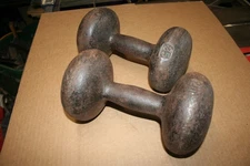 RARE! Vintage Bun Head Dumbbells 25Lb x 2 Total 50Lbs Weights Fat Grip Bunhead