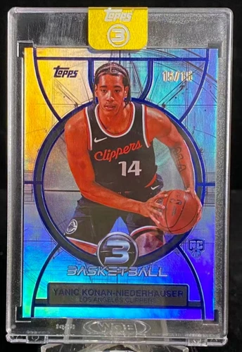 2025 Topps Three Basketball Blue Yanic Konan-Niederhauser #90