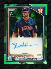 2024 Bowman Sapphire Edition Green 16/99 Brice Matthews #BSPA-BM Auto 1k9t