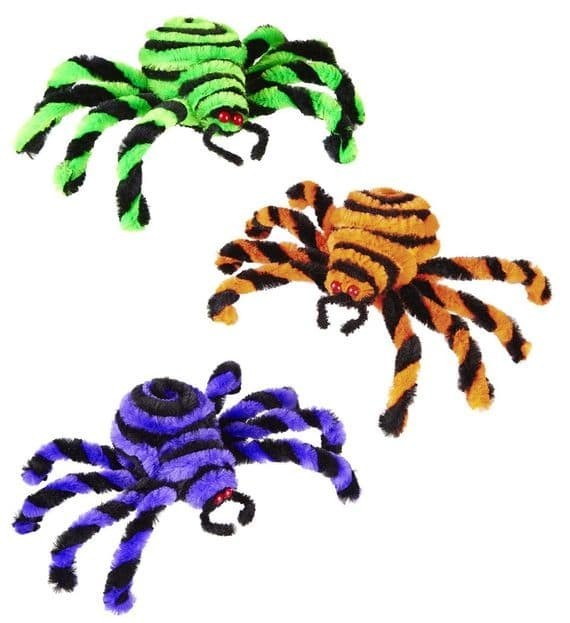 Halloween Striped Spider 15cm Spooky Decoration Creepy Prop
