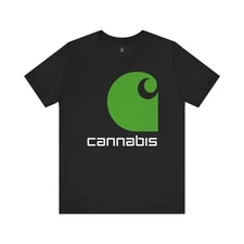Cannabis Workwear Logo Tee, Streetwear Style, White Text Edition