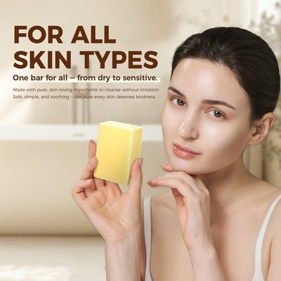 OUKEYA Beef Tallow Bath Soap Moisture, Gentle Cleansing for Dry & Sensitive Skin