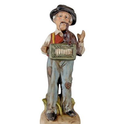 Vintage precious moments Porcelain Figurine Organ Grinder With Monkey RARE