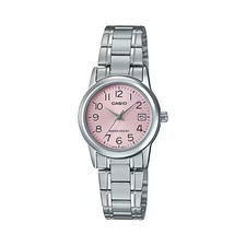 Casio Mujer Esfera Rosa Cuarzo Analógico con Pulsera de Acero - LTP-V002D-4BUDF