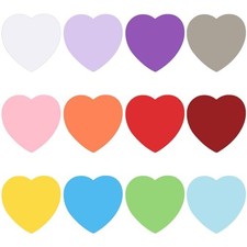 600 Pieces Heart Paper Cutouts, 2 Inch Assorted Color Small Heart Die 12 Color