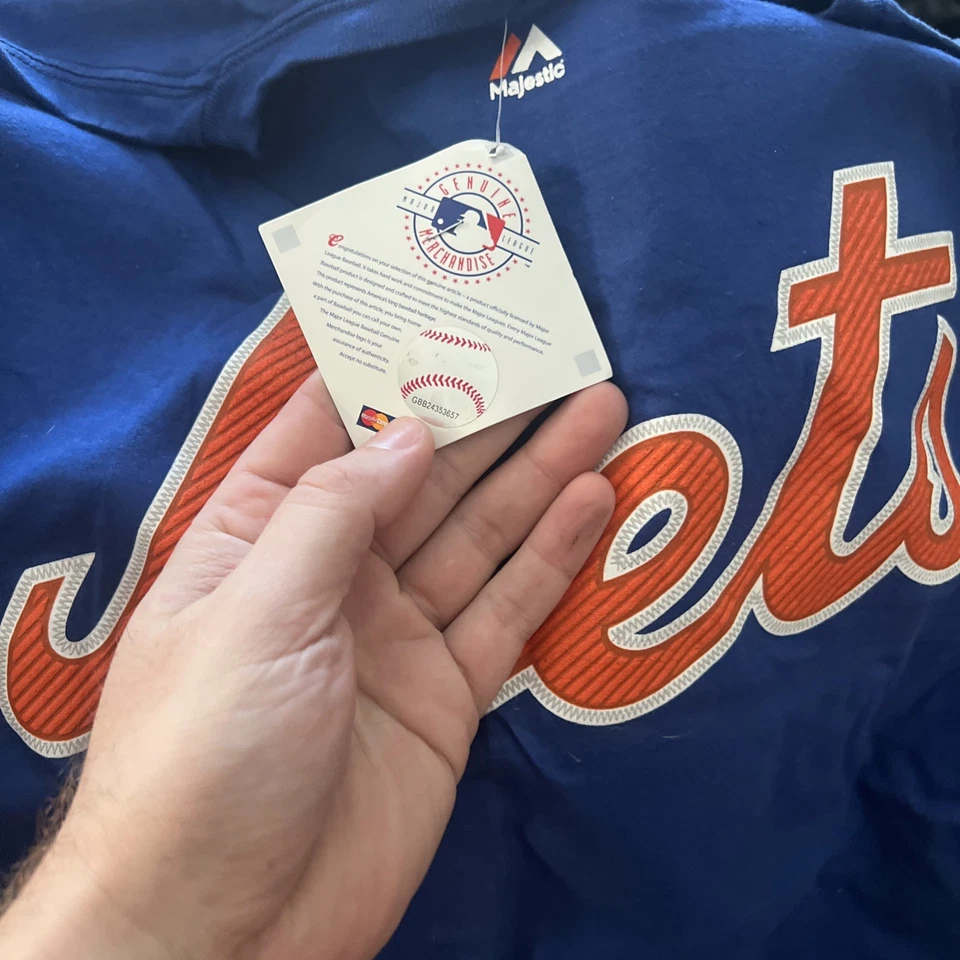 New York Mets Blue Shirt 2XL S/S Matt Harvey 33 Majestic Jersey Style MLB - Image 3 of 4