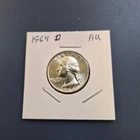 1964 D Washington Quarter AU Condition Beautiful Coin