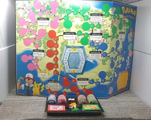 Pokemon Master Trainer Board Game VTG Hasbro  1999 MISSING 1 ASH MOVER NO MANUAL
