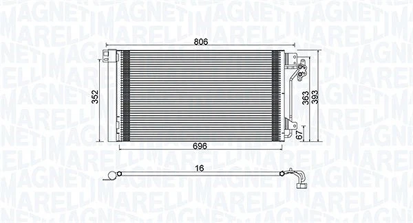 MAGNETI MARELLI Condenseur (climatisation) pour VW - Photo 1/1