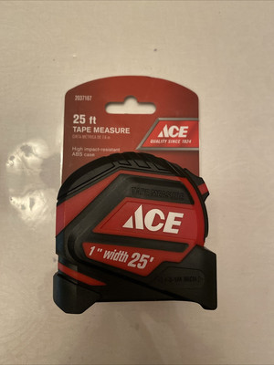 Ace 25 FT. Tape Measure 1 IN. Width High Impact-Resistant ABS Case