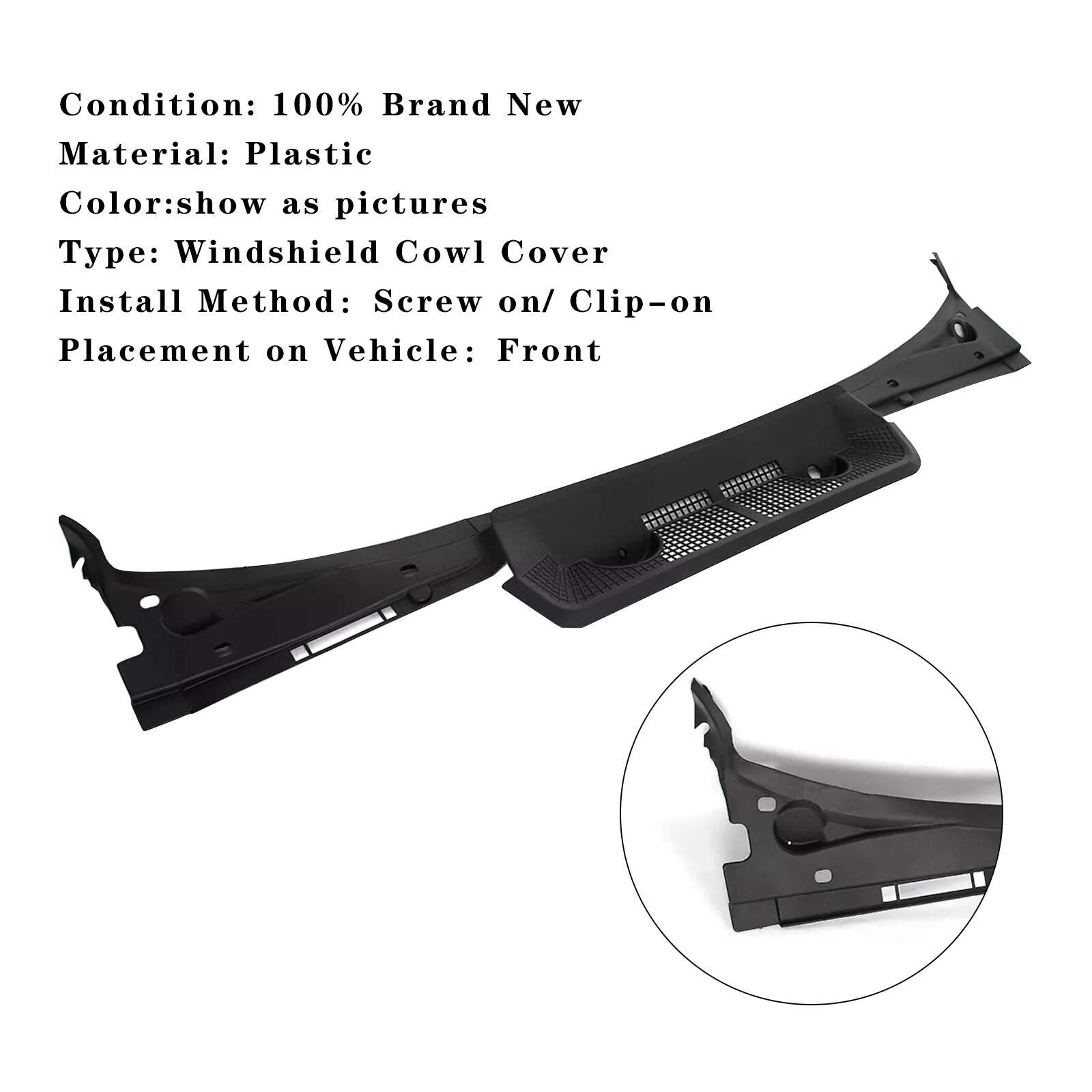 BMW E36 Convertible Coupe Windshield Wiper Vent Grille Panel