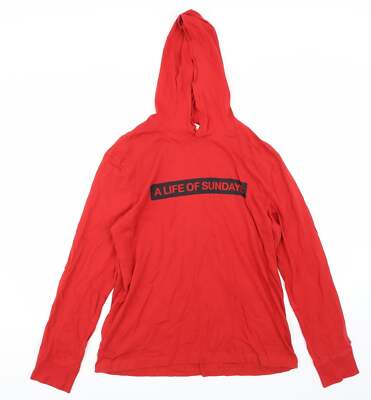 H&M Damen Hoodie rot Baumwollmischung Größe M - A life of sunday