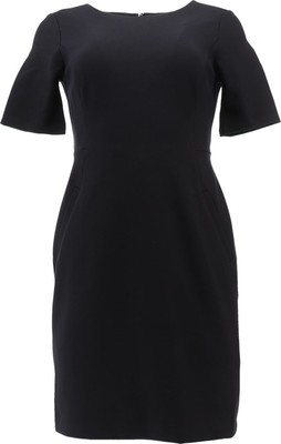 Petite ES Ponte Sheath Dress 4P Black 
