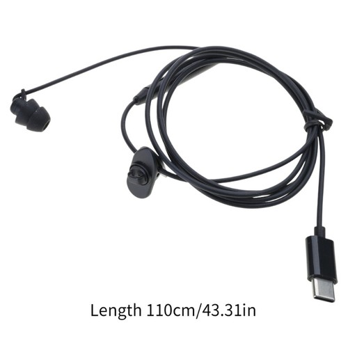 USB Type C Earbud, Single-Earbuds with Microphone Spring Coils Reinforced Cord - Picture 8 of 8