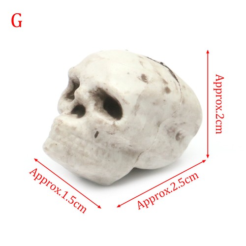Plastic Miniature Human Head Skeleton Skull Figurines Sculpture Halloween Decor - Picture 21 of 21