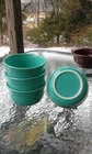 set 4 GUSTO BOWLS turquoise blue HOMER LAUGHLIN FIESTA WARE 28 OZ. NEW