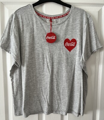Ladies Women's Girls Primark Coca Cola Pyjama PJ Top T-Shirt Size