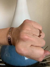 Gorgeous Pure Copper Magnetic Bracelet Ring Set 6 magnets Energy Power Calm Joy