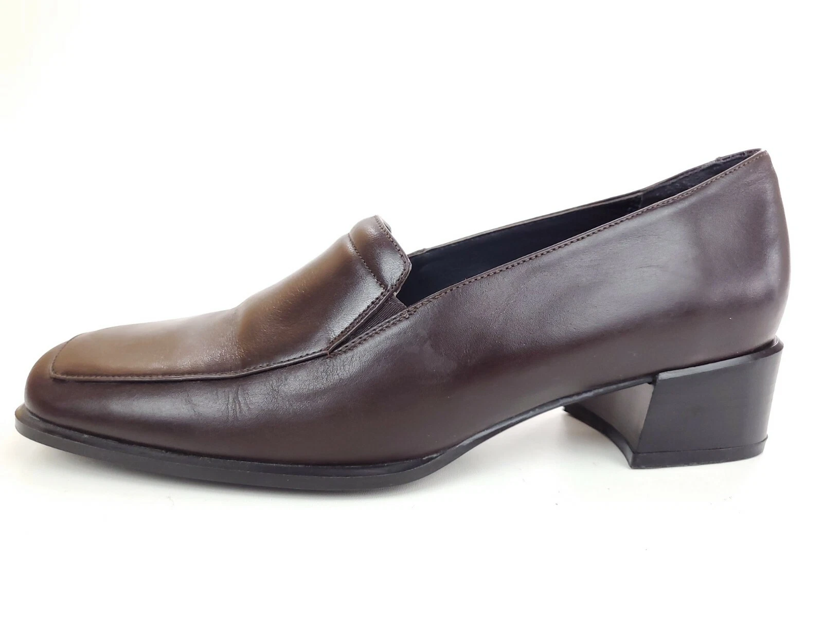 Mocassino decolte donna Ecco City 9 9 5 pelle marrone punta quadrata tacco a blocco Italia