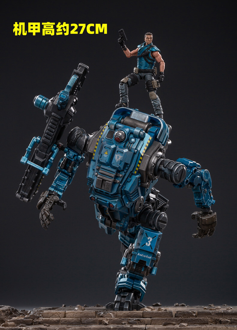 JOYTOY 1/25 Movable Military Blue Mecha Model Figure Transformable