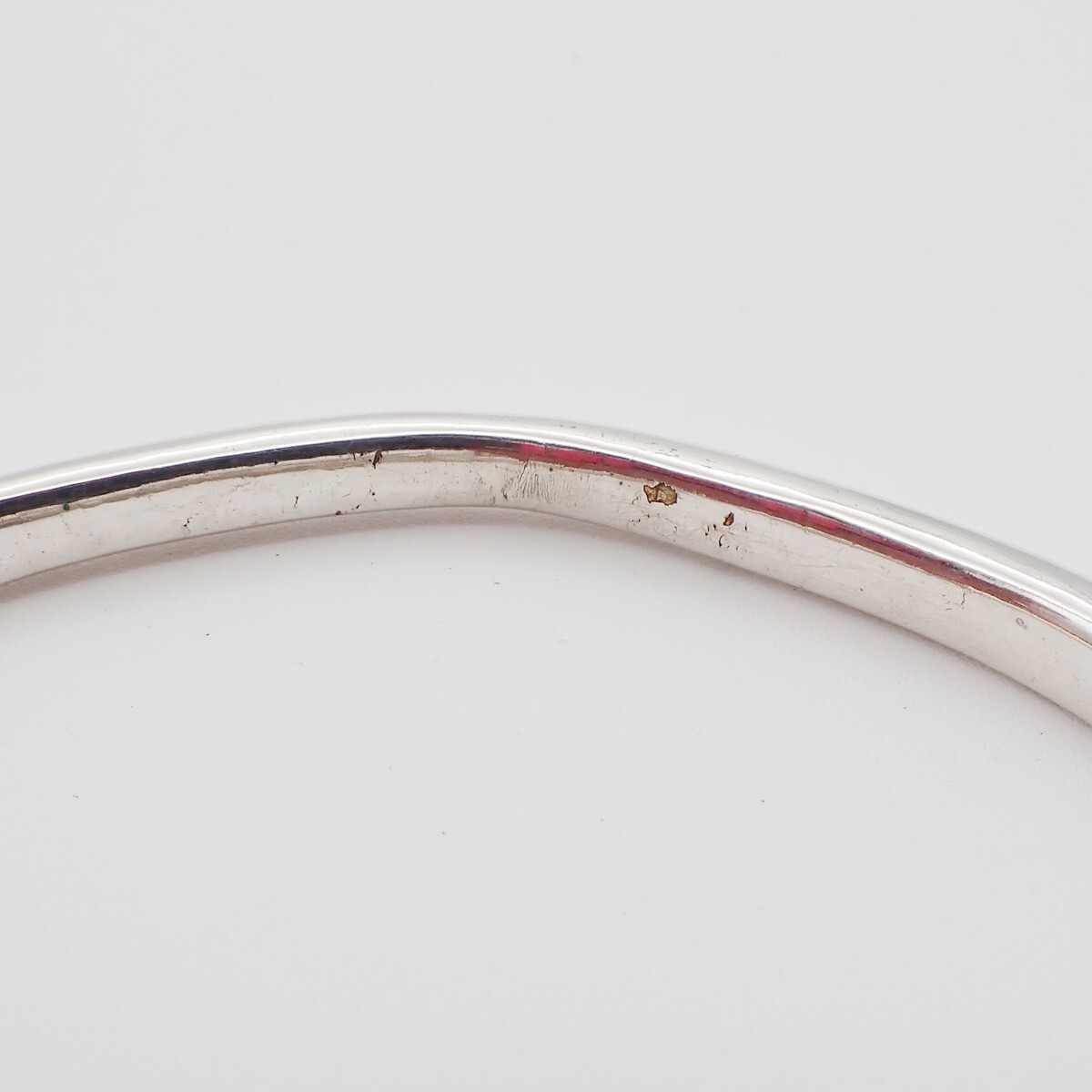 HERMES Logo Cheval Double Horse Head Bangle Bracelet Silver