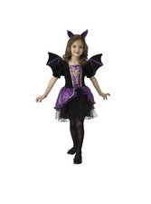 Rubie's Opus Pretty Bat Girl's 3-4 COSTUME Dress Wings Headband Halloween
