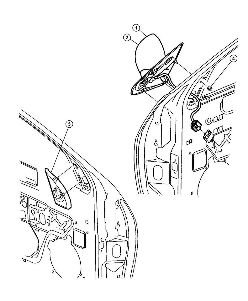 04783561AJ 4783561 Espejo Manual Lado Izquierdo No Plegable Dodge Plymouth NEÓN NEGRO Foto 2 de 4