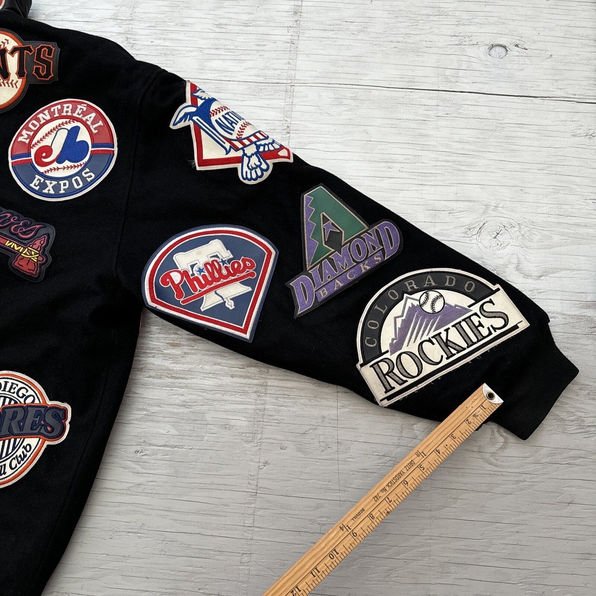 Vintage 90s JH Design MLB Patch Wool Blend Reversible Vintage 90s JH Design MLB Patch Wool Blend Reversible