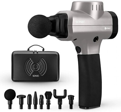 LifePro Soar FX Sonic Handheld Percussion Massage Gun Massager - Silver