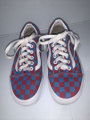 Vans Old Skool 508357 Shoes Men\'s Size 5 / Women\'s‎ 6.5 White Blue Red Sneakers Vans Old Skool Checkboard Red/Blue Women main image 4