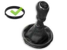 SCHALTKNAUF 5-Gang VW T5 TRANSPORTER SCHALTMANSCHETTE NATURLEDER + RAHMEN