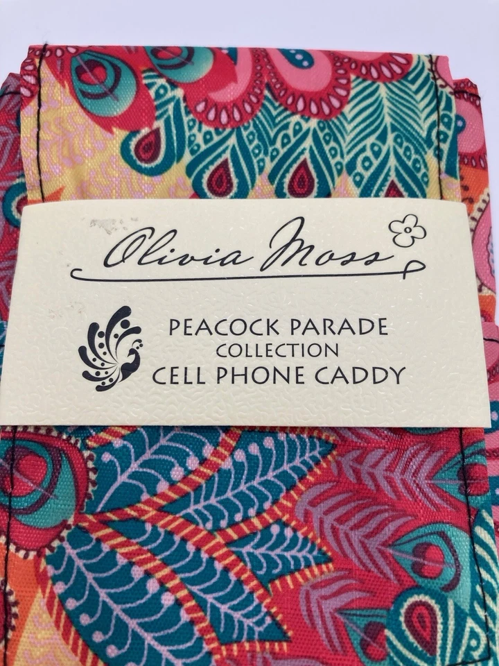 NEW Olivia Moss Cell Phone Caddy Case Peacock Parade Collection Multicolor - Image 2 of 4