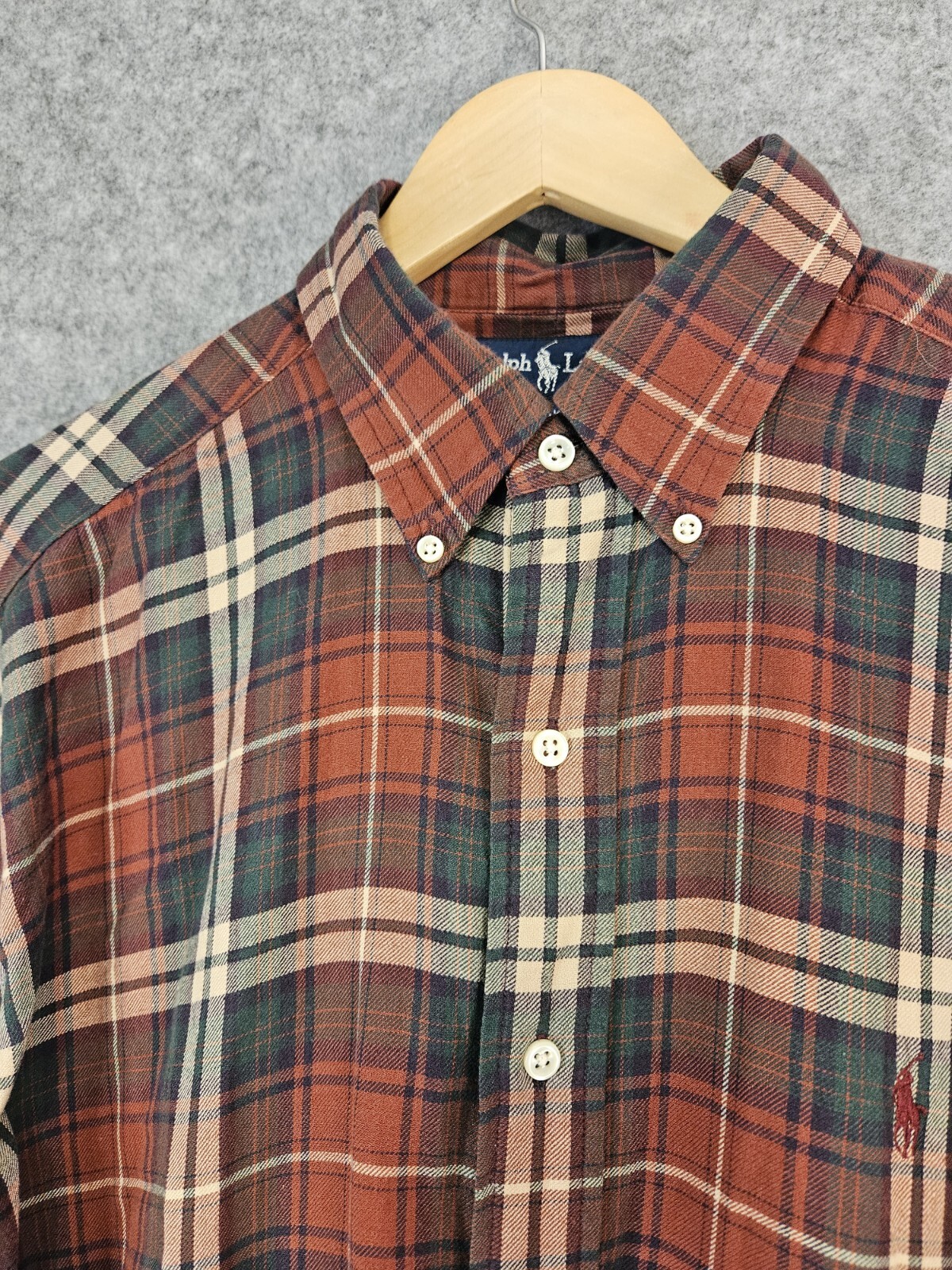 Polo Ralph Lauren Blake Camicia Uomo L Cotone Spazzolato Rosso Multi Plaid Pony Logo