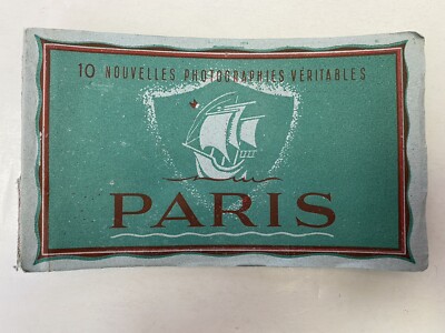 10 Vintage Novelty Pictures Paris France Photograph Post Cards Blank Booket