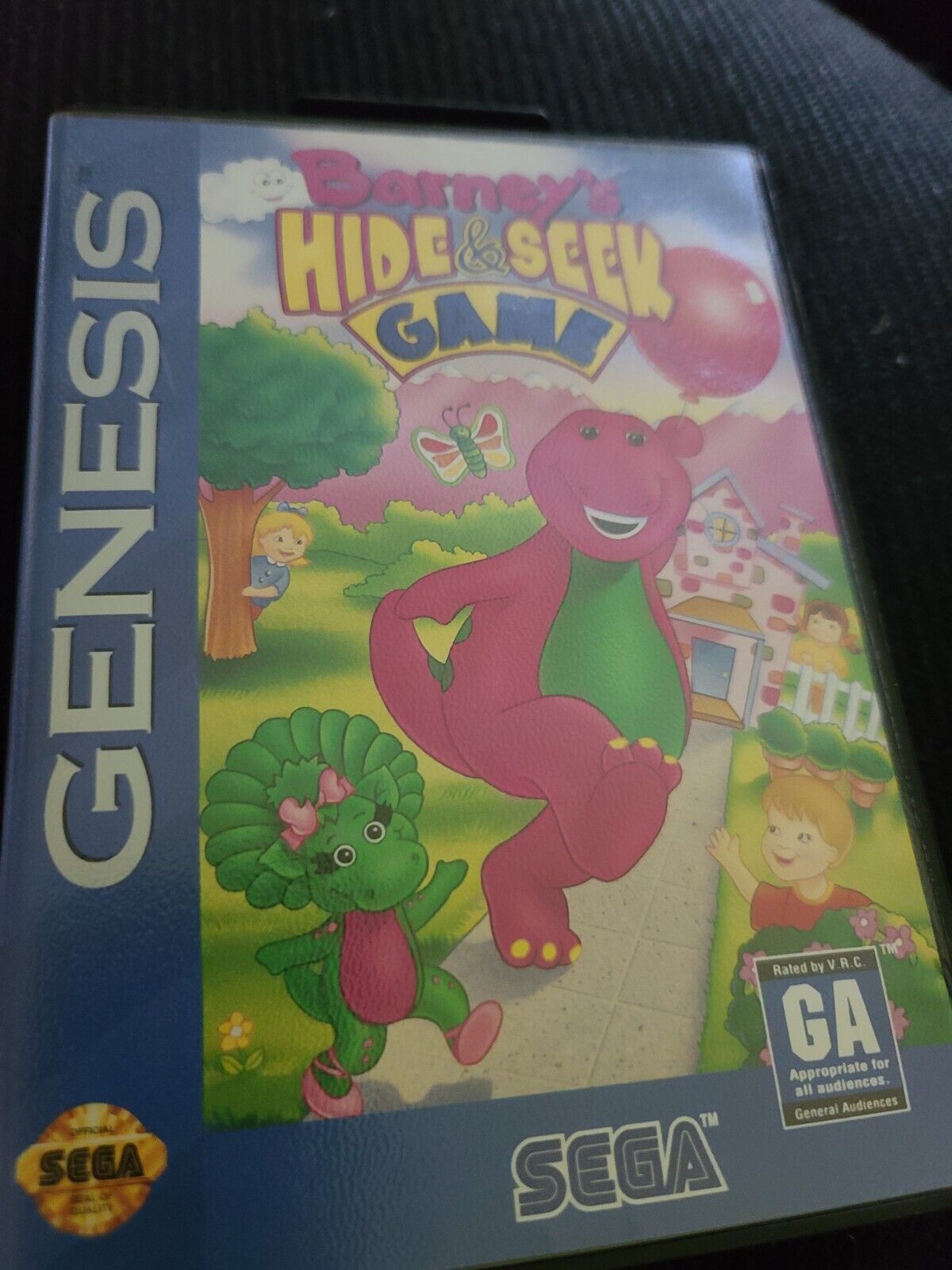 BARNEY HIDE AND SEEK Game Sega Genesis Complete With Box TESTED 10086015348