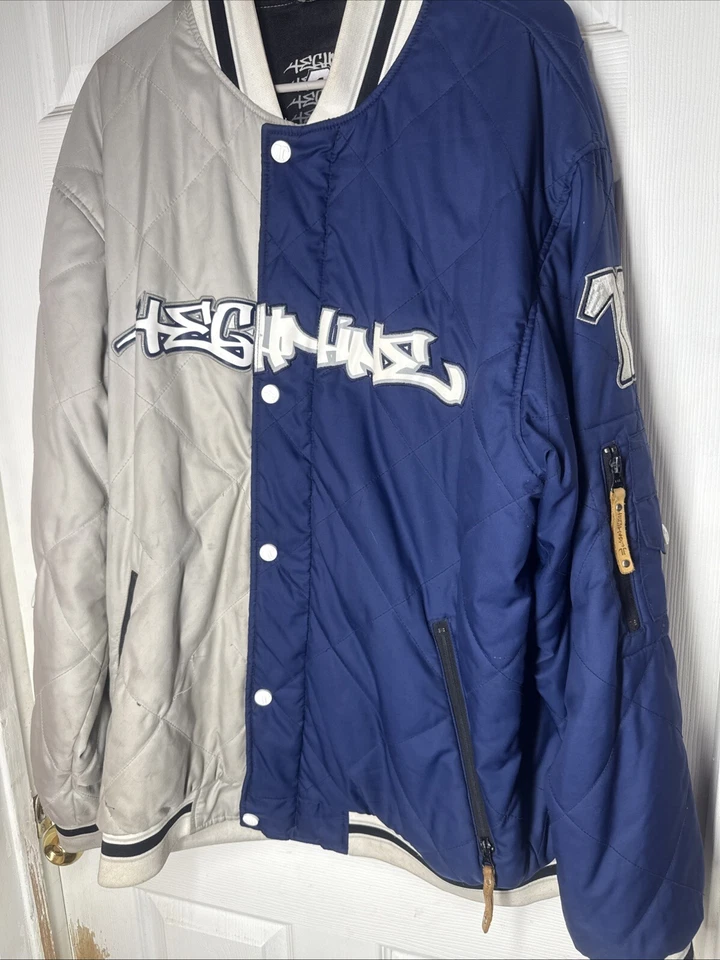 Vintage 2006 Technine 2 Tone Snowboard Jacket Mens Large Blue Gray White RARE - Image 2 of 4