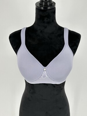 NEW Breezies Women's 38DDD Floral Stripe Seamless Wirefree T-Shirt