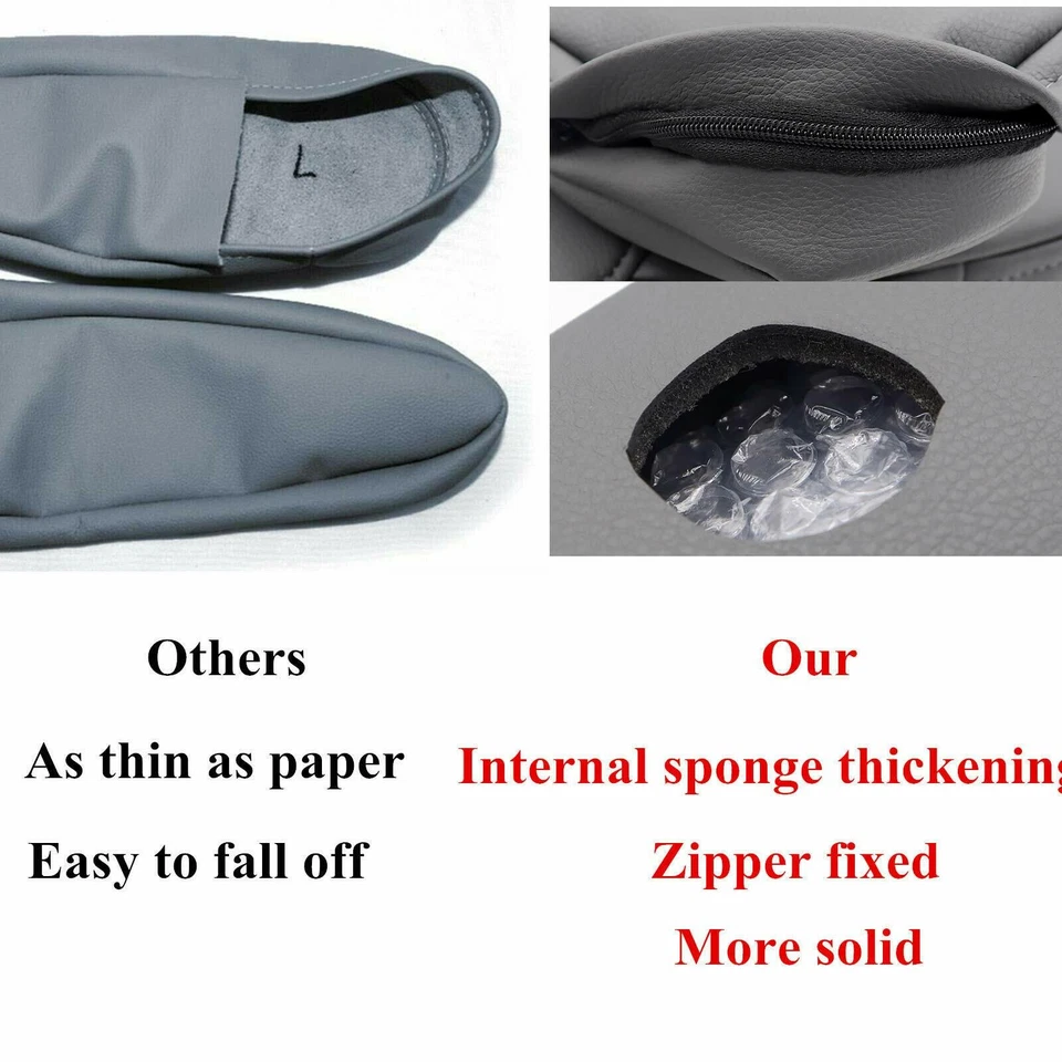 Cubierta de reposabrazos de asiento delantero de cuero gris oscuro apta para Honda CR-V CRV 2007-2009 Foto 2 de 4