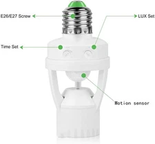 Inside Indoor Motion Sensor Detector Light Socket Outlet New