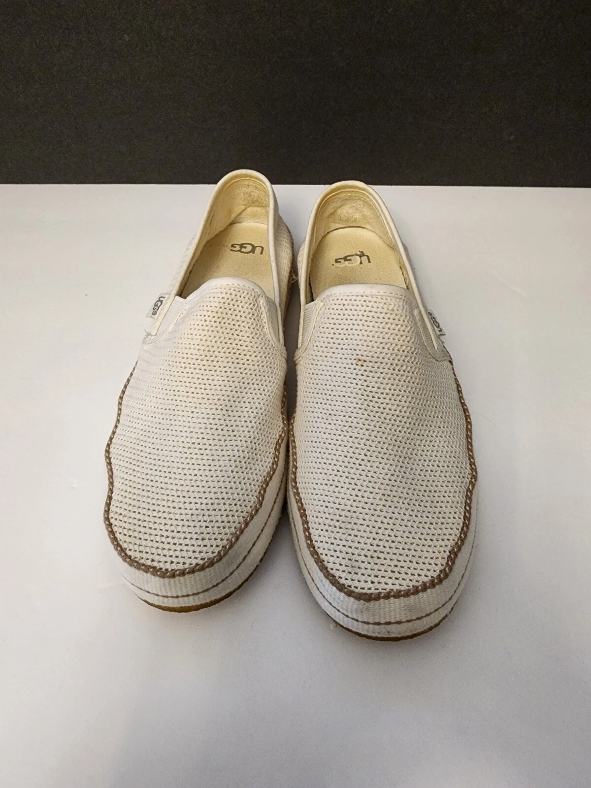 Mocassini Ugg donna beige avorio piatti slip on taglia 6 5