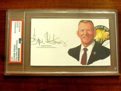 EUGENE GENE KRANZ APOLLO 11 13 NASA FLIGHT DIRECTOR SIGNED AUTO CUT INDEX PSADNA